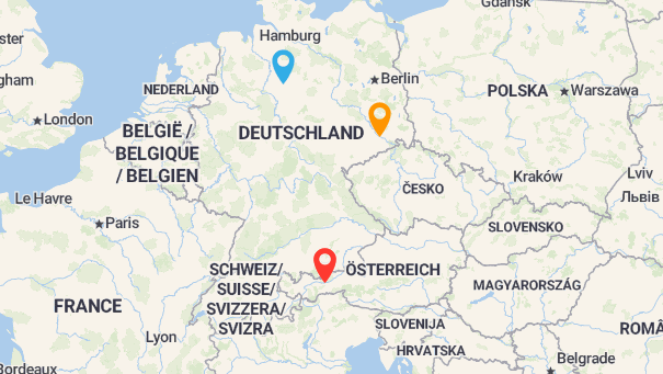 Map of company locations