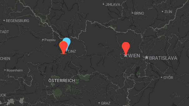 Map of company locations