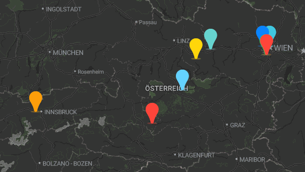 Map of company locations