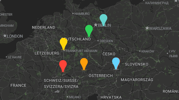 Map of company locations