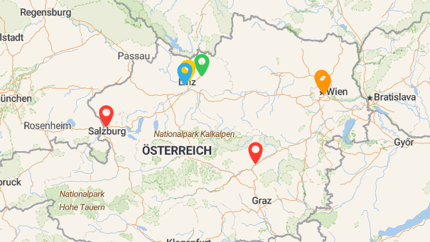 Map of company locations