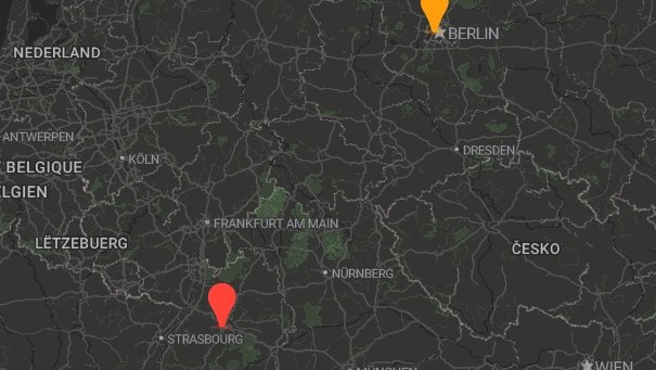 Map of company locations