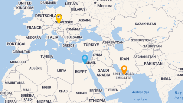 Map of company locations