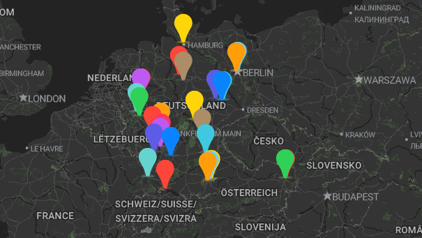 Map of company locations
