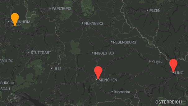 Map of company locations