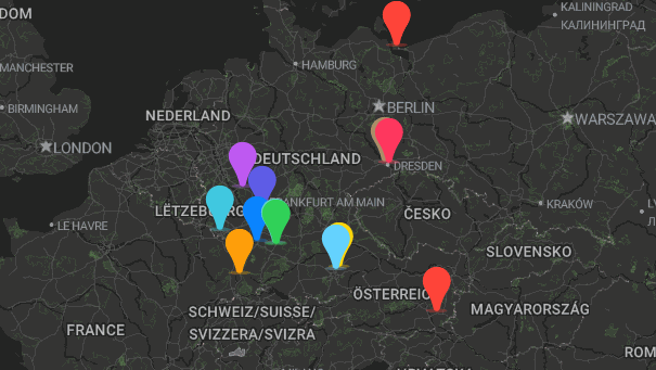Map of company locations