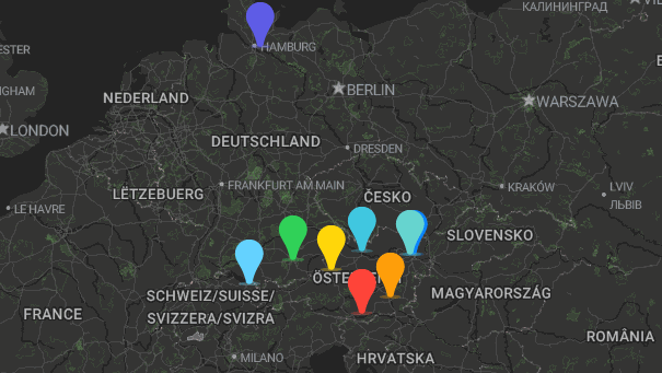Map of company locations