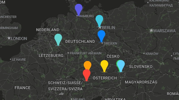 Map of company locations