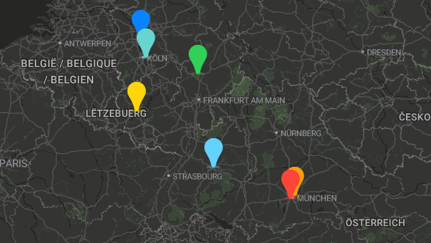 Map of company locations