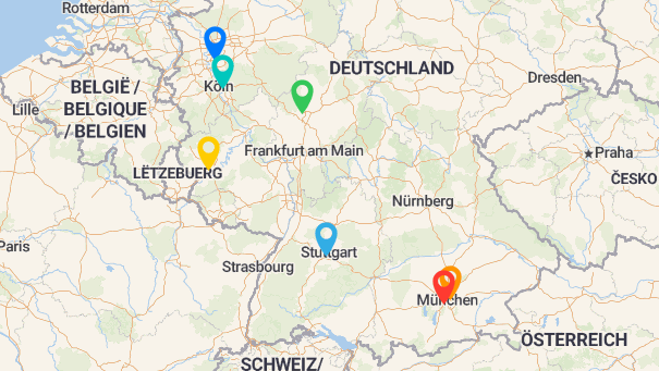 Map of company locations