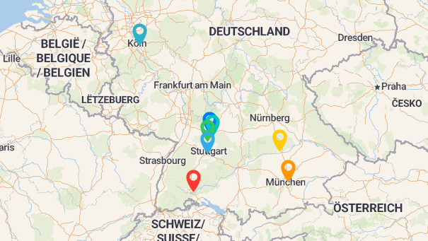 Map of company locations