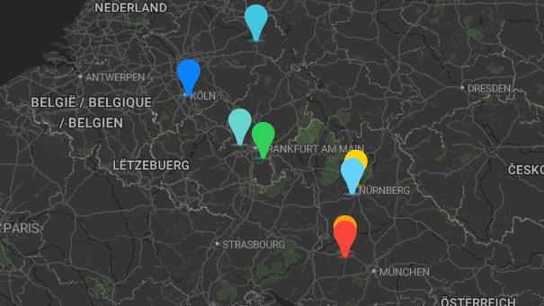 Map of company locations