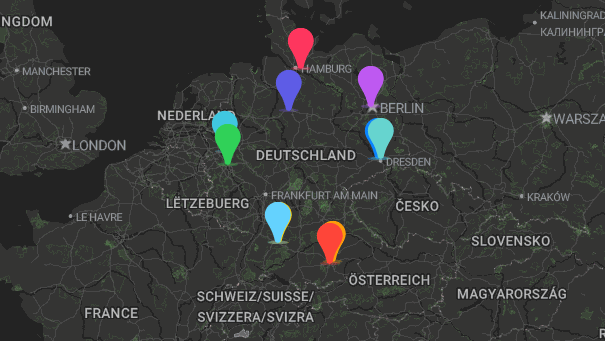Map of company locations