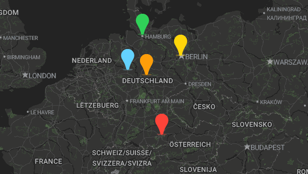 Map of company locations