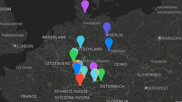 Map of company locations