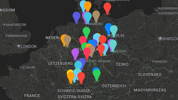 Map of company locations