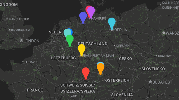 Map of company locations