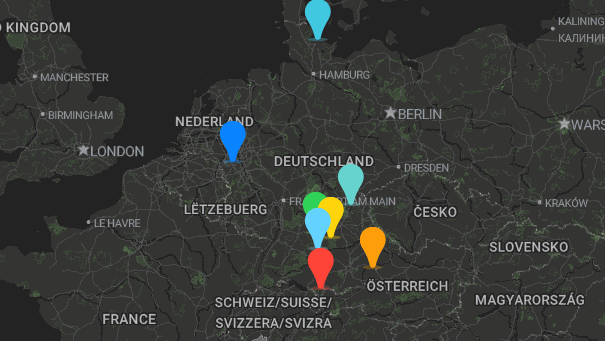 Map of company locations