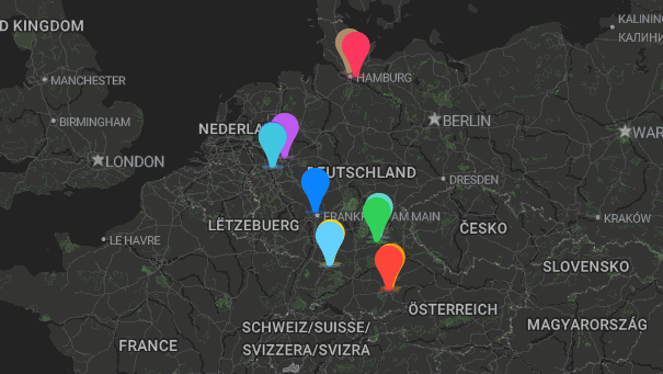 Map of company locations