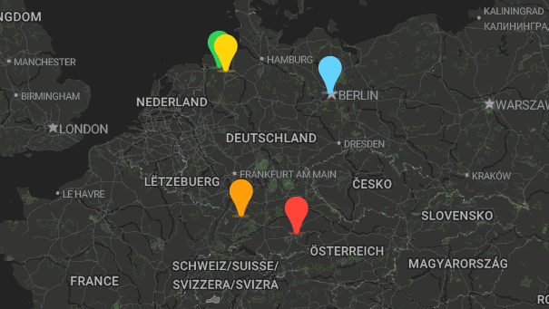 Map of company locations
