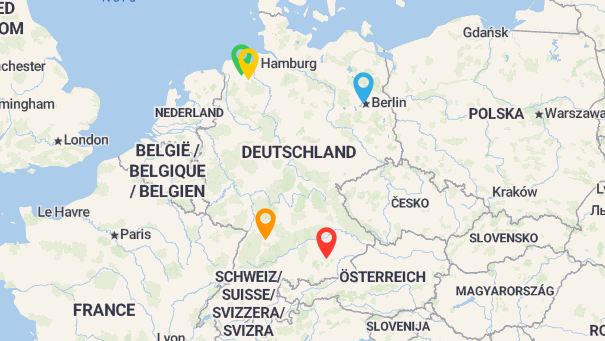 Map of company locations