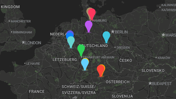 Map of company locations