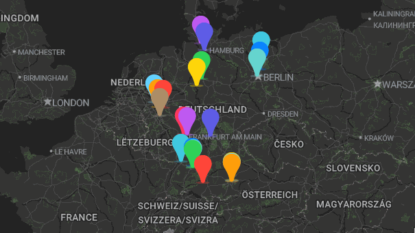 Map of company locations