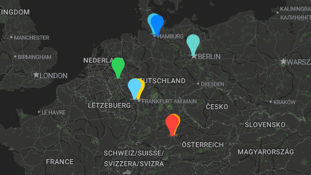 Map of company locations