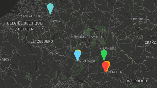 Map of company locations