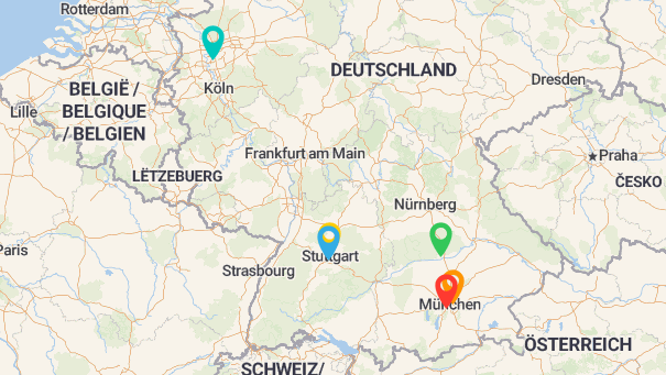 Map of company locations