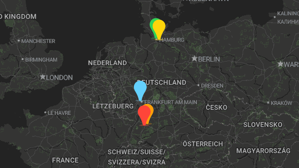 Map of company locations