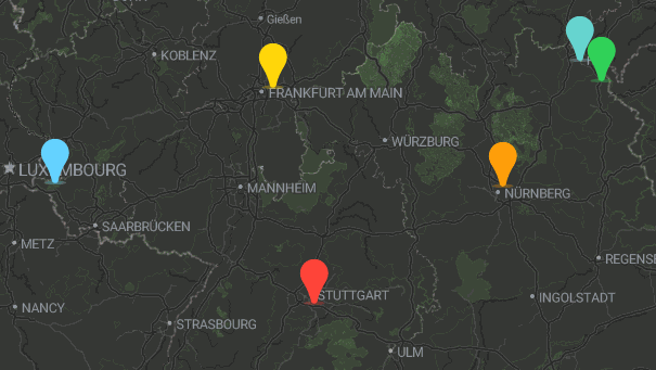 Map of company locations