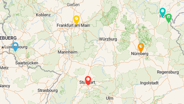 Map of company locations
