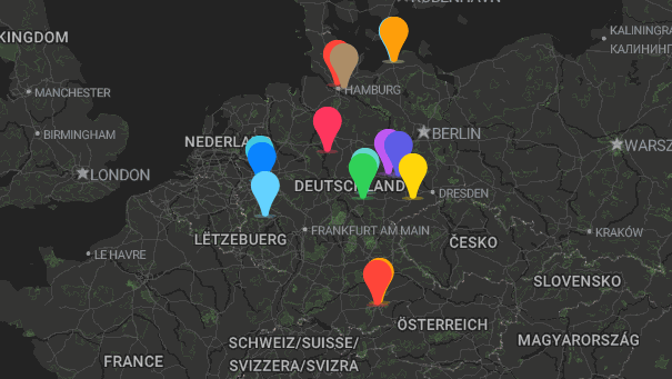 Map of company locations