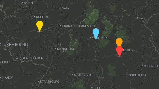 Map of company locations
