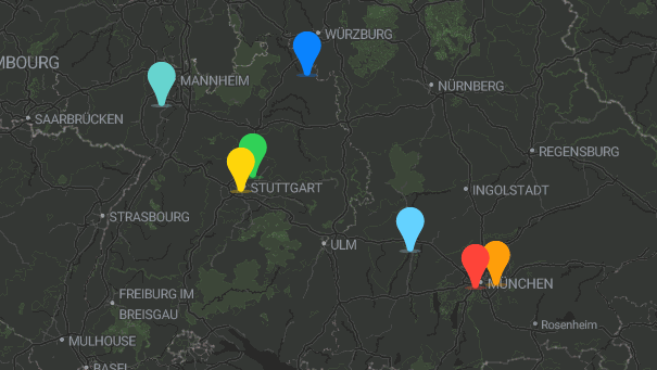 Map of company locations