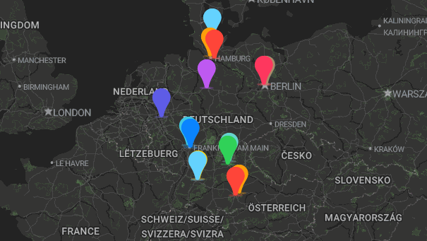 Map of company locations
