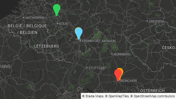 Map of company locations