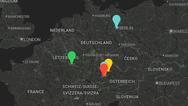 Map of company locations