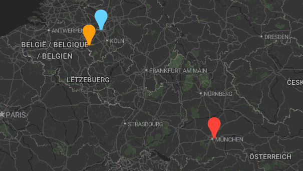 Map of company locations
