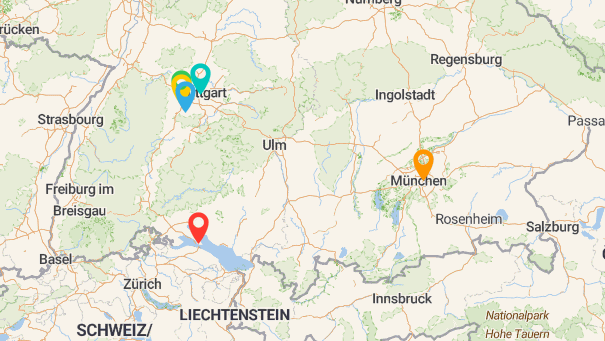 Map of company locations