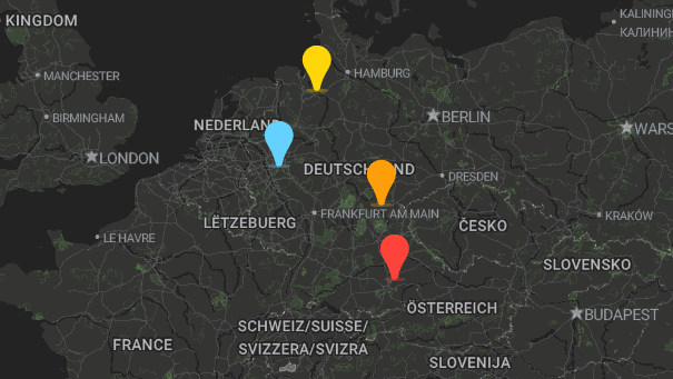 Map of company locations