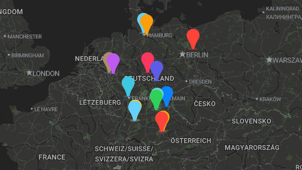 Map of company locations