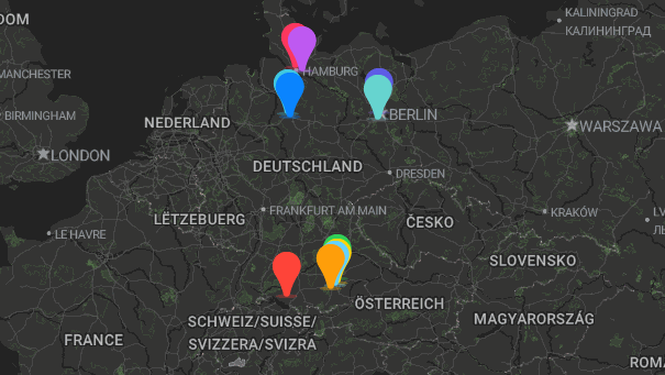 Map of company locations