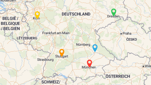 Map of company locations