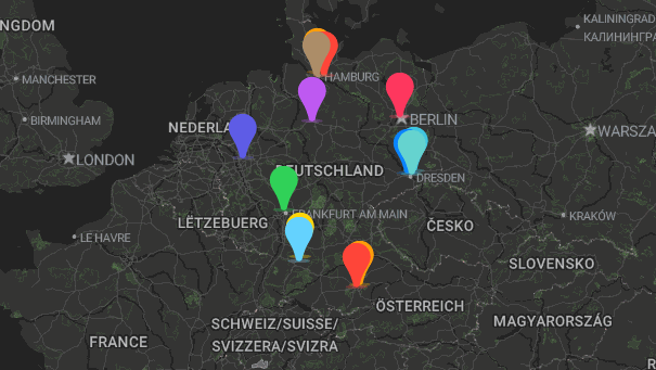 Map of company locations