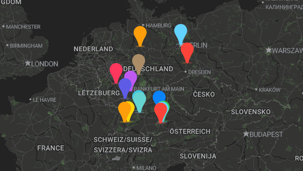 Map of company locations