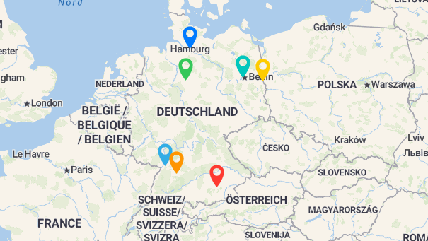 Map of company locations