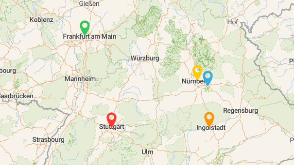 Map of company locations