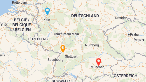 Map of company locations